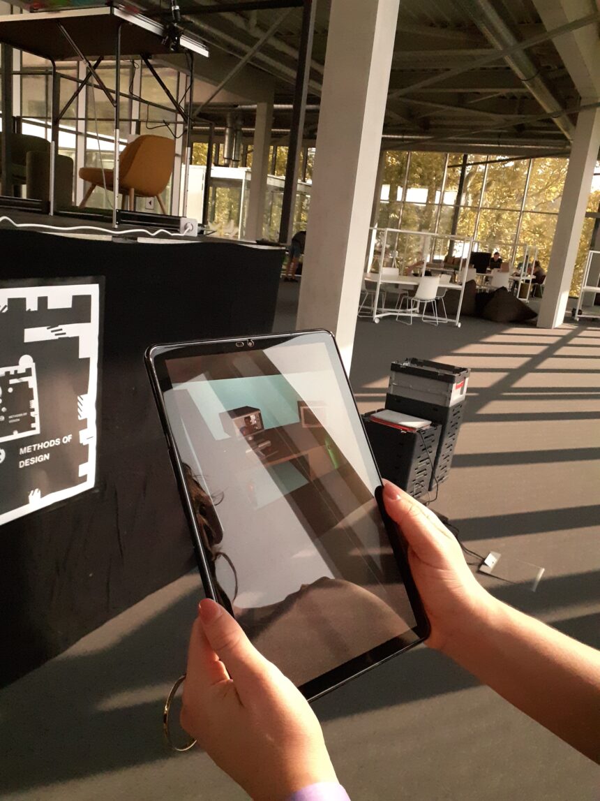 Figure 4b: Tablet used to display augmented reality evocative visuals.